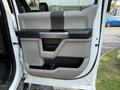 Interior door panel of a 2020 Ford F-350 SD featuring a gray and black design with a handle and storage compartment