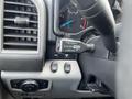 Close-up of the steering wheel control panel in a 2017 Ford F-250 SD showing cruise control and various buttons for vehicle functions
