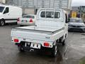 A white 2009 Suzuki Carry mini truck with an open cargo bed and a metal guard above the cab