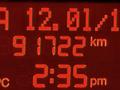 2017 RAM ProMaster City dashboard displaying a date of December 01 with a mileage of 91722 km and a time of 2:35 pm