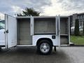 A 2017 Ford F-350 SD with an open cargo area and double doors on one side showcasing an empty interior