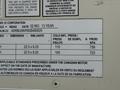 Label information for a 2014 International 4300 detailing tire dimensions and cold pressure specifications
