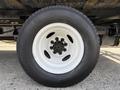 A white wheel with multiple black lug nuts attached to a 2023 Ford E-450 tire
