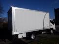 A 2015 Hino 195 box truck with a white exterior and a large cargo area is parked at an angle