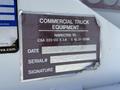 Label showing inspection details for a commercial truck equipment including date serial number and signature