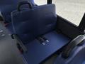 A blue upholstered seat with seatbelts in a 2020 Chevrolet Express vehicle