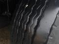 Close-up of a black tire tread on a 2016 Freightliner 108SD showing distinct grooves and patterns designed for traction and stability