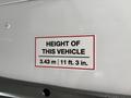 Height information label for a 2020 Chevrolet Express indicating the height as 3.43 m or 11 ft 3 in