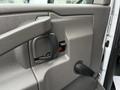 Interior door handle and controls of a 2020 Chevrolet Express with a textured gray panel