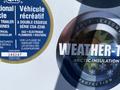 2021 Grand Design Recreational ST3478MBS with labels indicating features like double axle series CSA-Z240 and weather protection for Arctic insulation