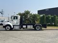 A 2020 Peterbilt 330 flatbed truck with a cargo of palm trees on the flatbed parked on a paved surface