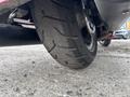 Close-up of the rear tire of a 2009 Harley-Davidson Road King showing tread pattern and rubber detail