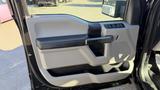 Interior door panel of a 2016 Ford F-150 featuring a black armrest and control buttons for windows and locks