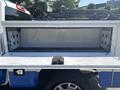 A 2017 Chevrolet Colorado truck bed with open toolboxes showcasing a clean, empty interior and a removable storage divider