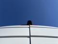 White 2021 Mercedes-Benz Sprinter 2500 viewed from above focusing on the rear spoiler and roofline