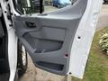 A gray door panel of a 2017 Ford Transit showing the handle storage compartment and speaker area