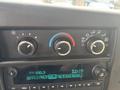 Dashboard controls of a 2020 Chevrolet Express featuring knobs for temperature and fan speed along with a digital radio display showing the station and time