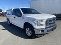 A white 2017 Ford F-150 with a silver grille and chrome trim visible from the front and side angle