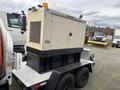 A 2005 Trailerman Generator Trailer with a beige generator unit mounted on a black trailer equipped with wheels and a loading ramp