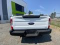 A rear view of a 2017 Ford F-250 SD with a white exterior and the words Super Duty displayed prominently on the tailgate