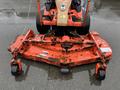 A 2012 Kubota F3680 lawn mower with a large rear engine and a wide cutting deck featuring multiple blades and wheels for maneuverability