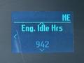 A digital display showing engine idle hours with the reading 942