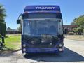 A blue and black 2018 Grande West Vicinity bus with the word TRANSIT displayed on top facing forward