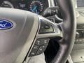 Close-up of a steering wheel in a 2017 Ford Edge showcasing control buttons for navigation volume and phone functions