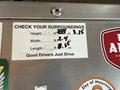 A label with measurements for a 2009 Workhorse W62 listing height width and length along with the phrase Good Drivers Just Drive