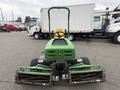 A 2009 John Deere 2653B Precision Diesel Mower with a green and yellow body featuring dual front cutting reels and a high seat frame
