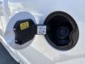The fuel door of a 2019 Ford F-150 is open revealing the gas cap with labels for fuel type and instructions for refueling