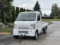A white 2010 Suzuki Carry small pickup truck facing forward with a flatbed and a simple front grille design