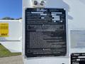 A metal information plate mounted on a vehicle displaying operational details and safety warnings for an Altec product