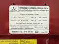 2016 Mitsubishi Outlander emission control label detailing regulations and engine information