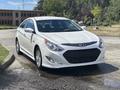 A white 2014 Hyundai Sonata parked in a lot with a sleek design and distinctive front grille