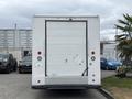White 2018 Ford Econoline van viewed from the rear with a closed cargo door and red brake lights