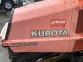 A bright orange 2010 Kubota F3680 tractor with the Kubota logo prominently displayed on its side