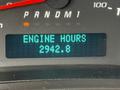 Display panel showing "ENGINE HOURS 2942.8" from a 2018 GMC Savana