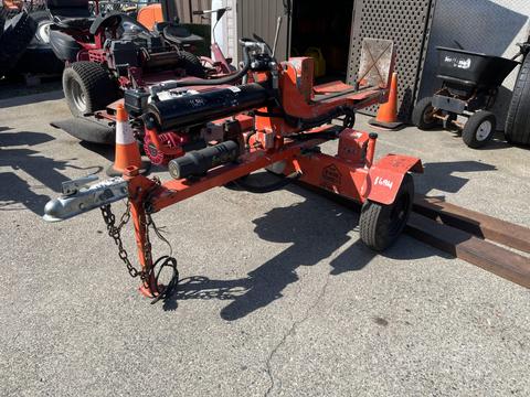 2021 Wallenstein Wx540-0RA Tow Behind Industrial Log Splitter in orange with wheels and tow hitch designed for splitting logs efficiently