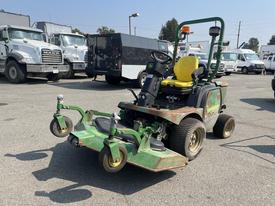 2012 John Deere 1445 Lawn Mower with yellow seat two front mower decks and green body