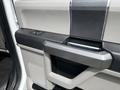 Close-up of the interior door handle of a 2017 Ford F-150 with a two-tone design and textured grip