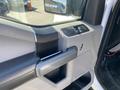 Close-up of the interior handle and speaker of a 2018 Ford F-150 truck door panel