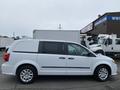 A white 2014 RAM Cargo Van with a sleek body design and chrome wheels is parked with its side profile prominently displayed