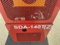 A red industrial machine with a metal mesh front displaying the model name SDA-140T(Z)