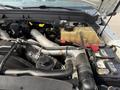 Engine compartment of a 2011 Ford F-350 SD with visible components including hoses battery and coolant reservoir