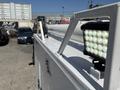 A 2017 Ford F-550 service truck with a mounted light bar on the side and a metallic body showcasing utility features
