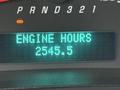 2008 Chevrolet Express dashboard digital display showing the text ENGINE HOURS 2345.5