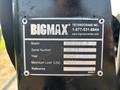 A black metal plate with specifications including model, serial number, year, and maximum load details for a Bigmax Technocrane equipment