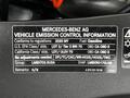 2020 Mercedes-Benz Metris vehicle emission control information label detailing fuel type and regulatory compliance
