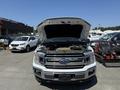 A 2019 Ford F-150 with the hood raised revealing the engine compartment